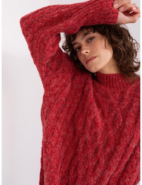 Sweter z warkoczami i ściągaczami