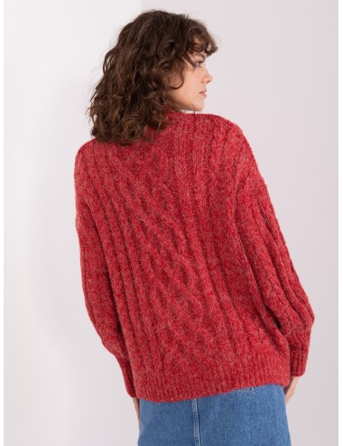 Sweter z warkoczami i ściągaczami