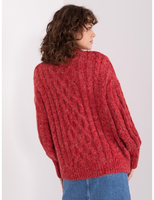 Sweter z warkoczami i ściągaczami