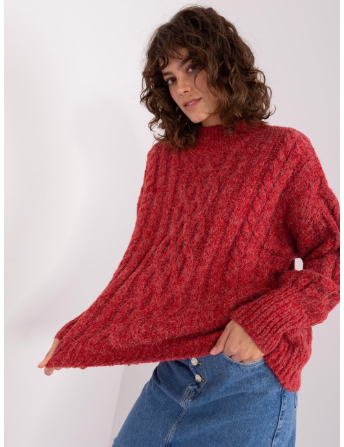 Sweter z warkoczami i ściągaczami