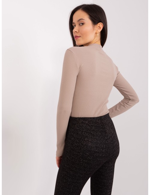 Bluzka prążkowana basic z bawełny BASIC FEEL GOOD