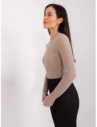 Bluzka prążkowana basic z bawełny BASIC FEEL GOOD