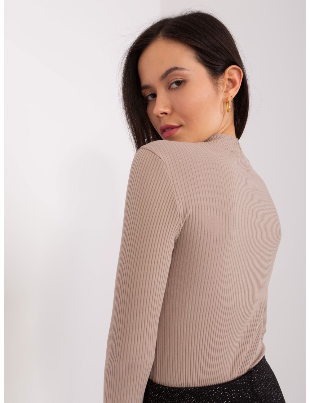 Bluzka prążkowana basic z bawełny BASIC FEEL GOOD