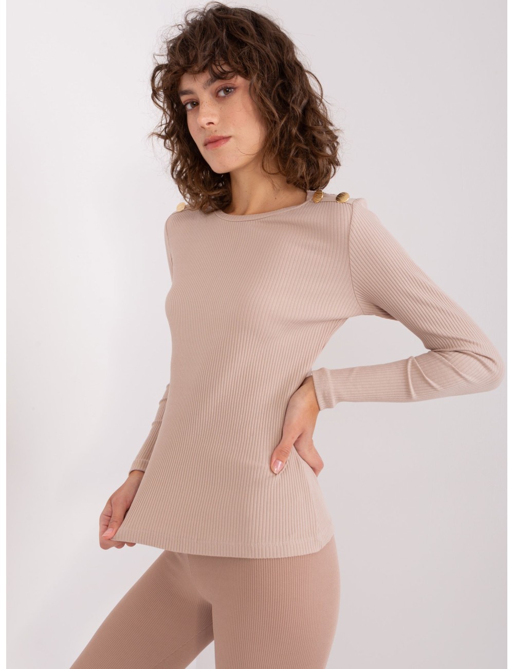Damska bluzka basic z długim rękawem BASIC FEEL GOOD