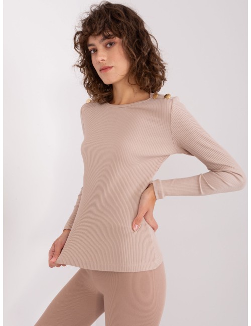 Damska bluzka basic z długim rękawem BASIC FEEL GOOD