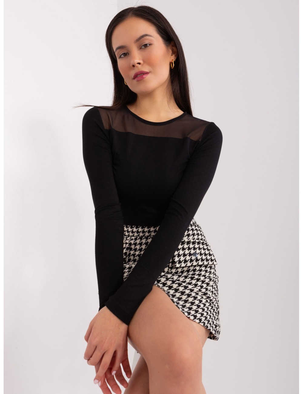 Bluzka longsleeve z wiskozy BASIC FEEL GOOD
