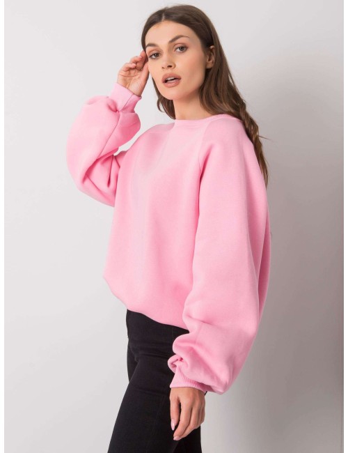 RUE PARIS Jasnoróżowa gładka bluza