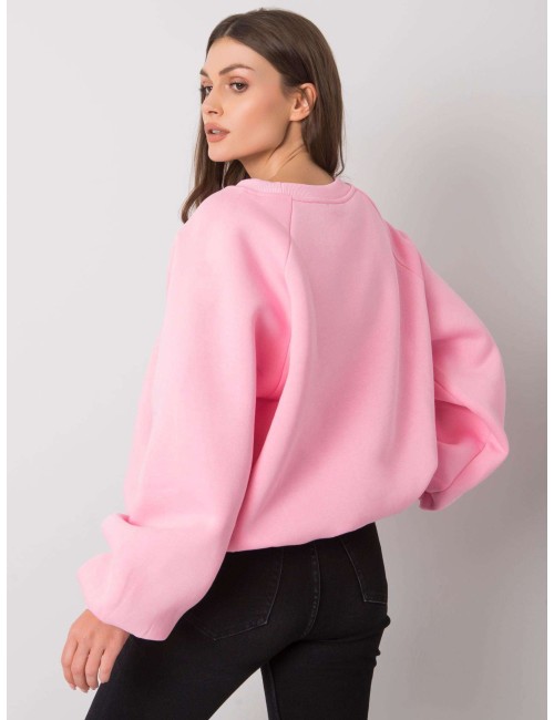 RUE PARIS Jasnoróżowa gładka bluza