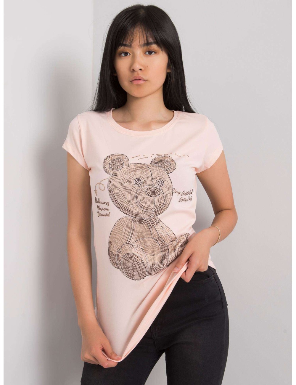 T-shirt damski z dżetami