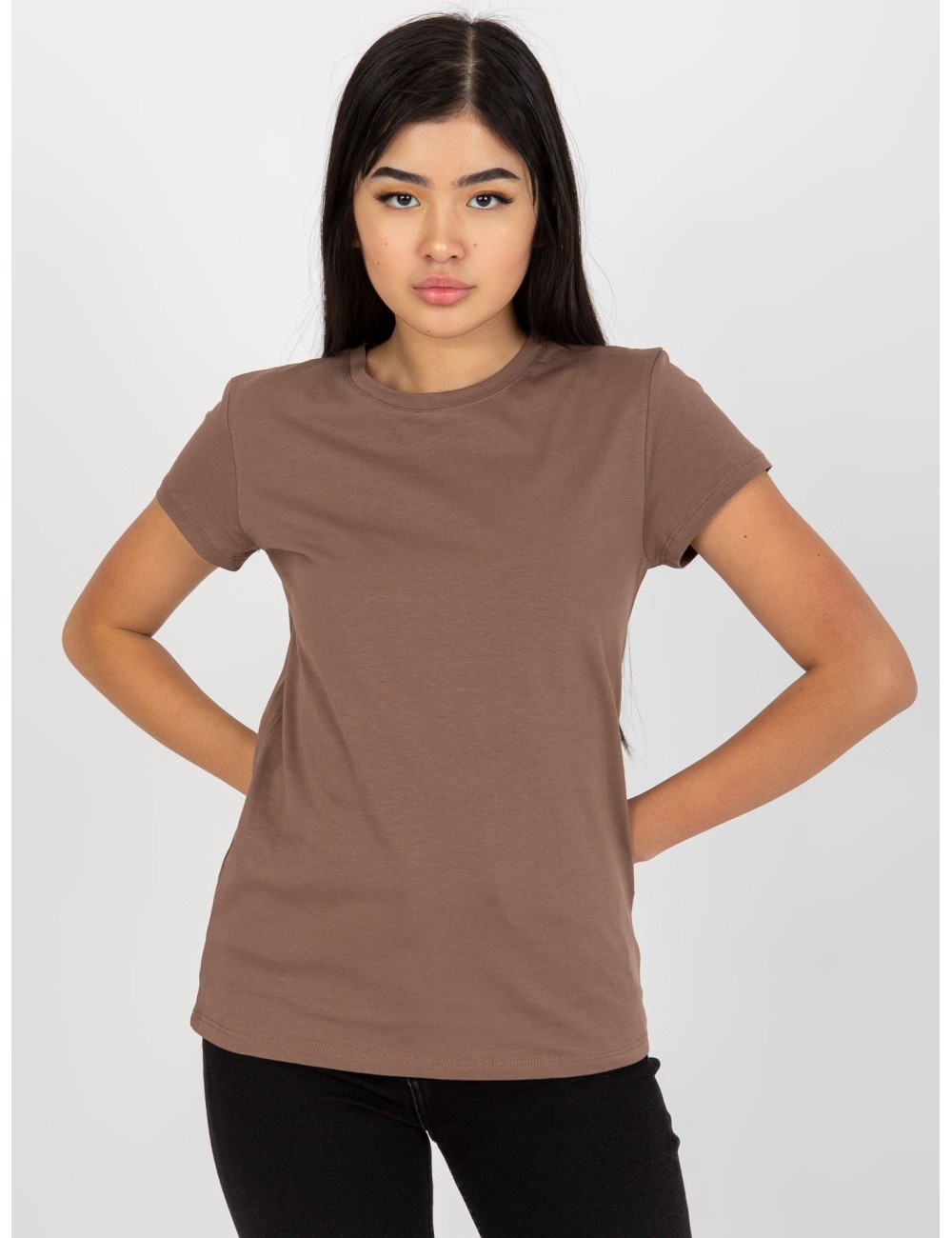 T-shirt basic z okrągłym dekoltem Peachy