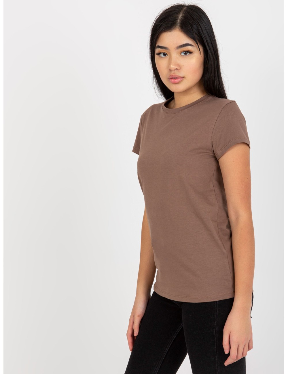 T-shirt basic z okrągłym dekoltem Peachy