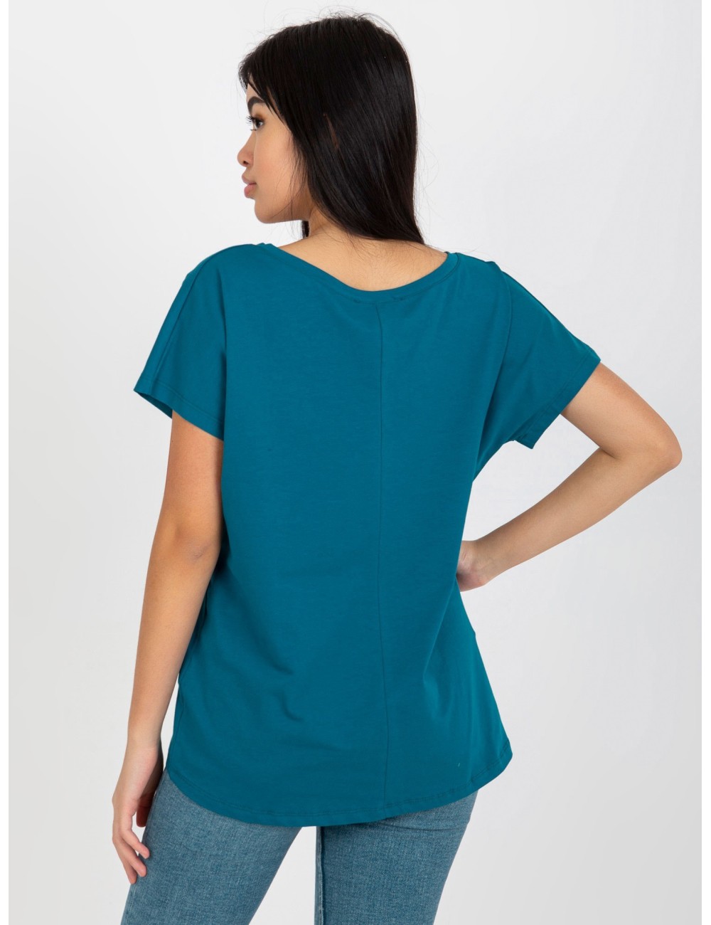 Klasyczny t-shirt basic z dekoltem V Emory