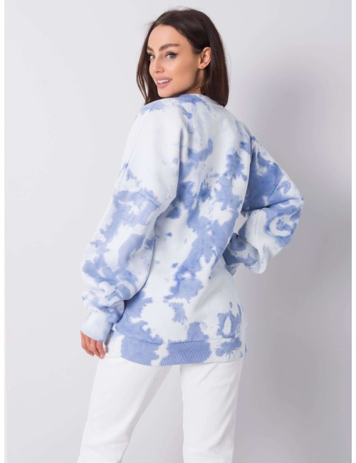 RUE PARIS Niebieska bluza z efektem tie dye