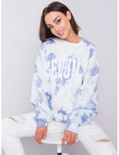 RUE PARIS Niebieska bluza z efektem tie dye