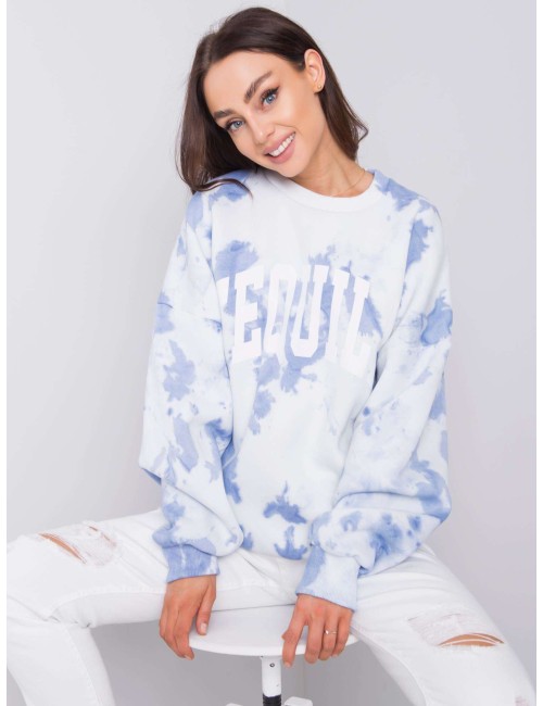 RUE PARIS Niebieska bluza z efektem tie dye