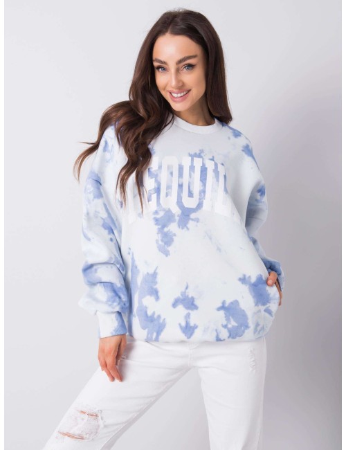 RUE PARIS Niebieska bluza z efektem tie dye