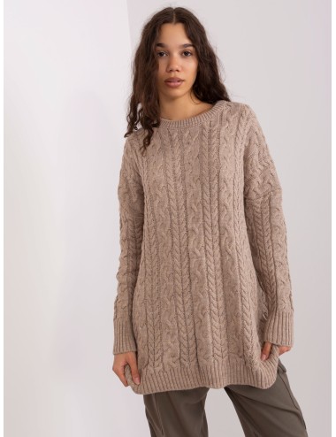 Damski sweter w warkoczowe sploty