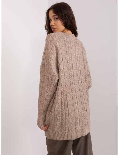 Damski sweter w warkoczowe sploty