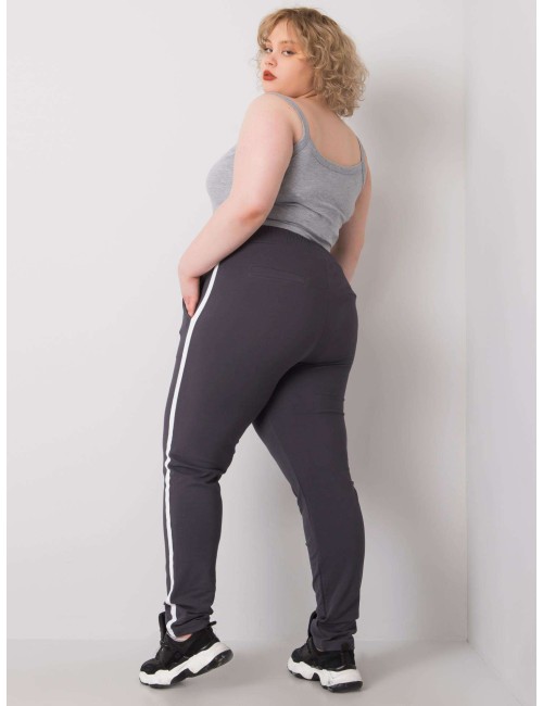 Spodnie dresowe plus size z lampasami