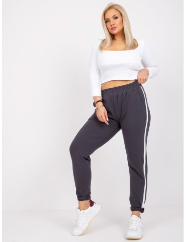 Spodnie dresowe plus size z lampasami