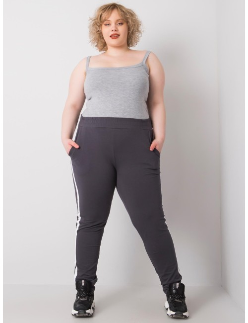 Spodnie dresowe plus size z lampasami