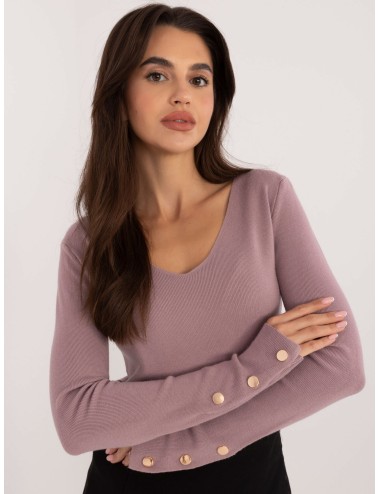 Sweter-AT-SW-2334.49-ciemny różowy