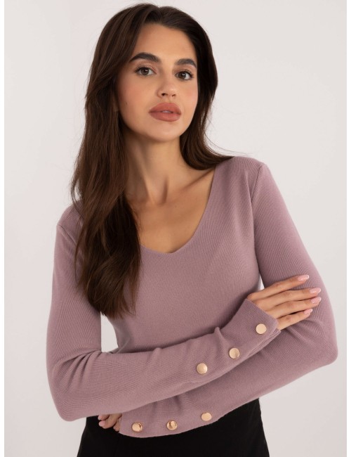 Sweter-AT-SW-2334.49-ciemny różowy