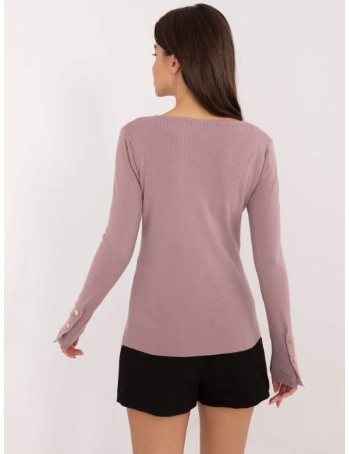 Sweter-AT-SW-2334.49-ciemny różowy