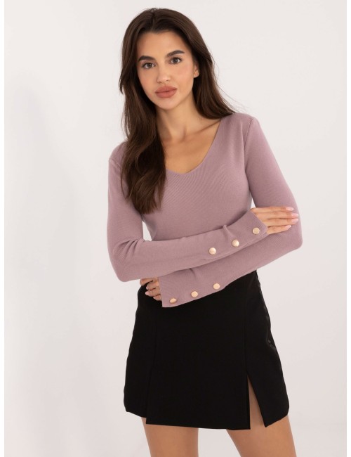 Sweter-AT-SW-2334.49-ciemny różowy