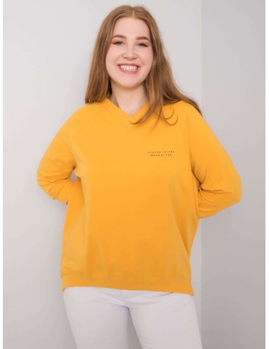 Żółta bluza plus size z dekoltem V