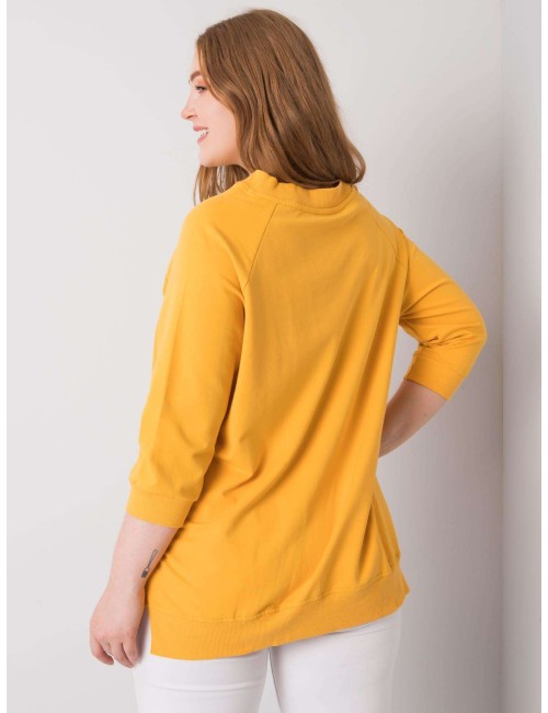 Żółta bluza plus size z dekoltem V