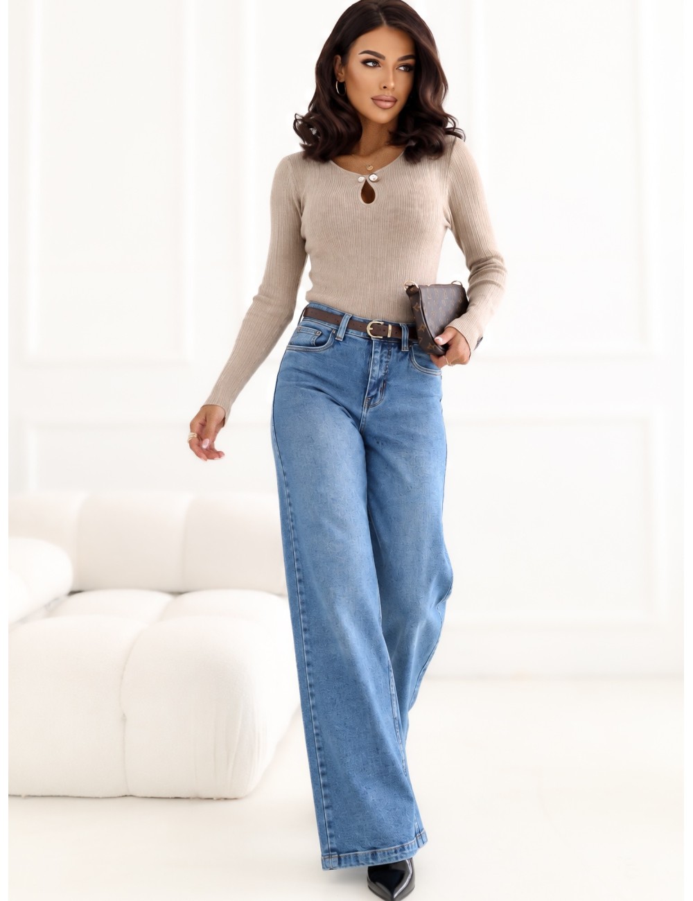 Spodnie jeans-D85094BA62673M330