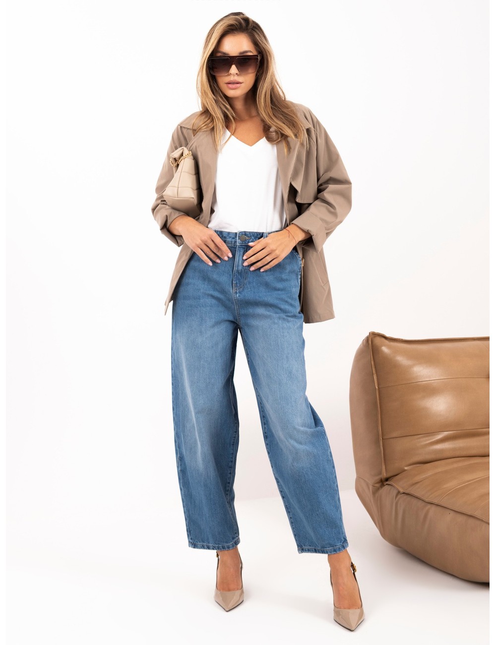 Spodnie jeans-D80044AH62683L233