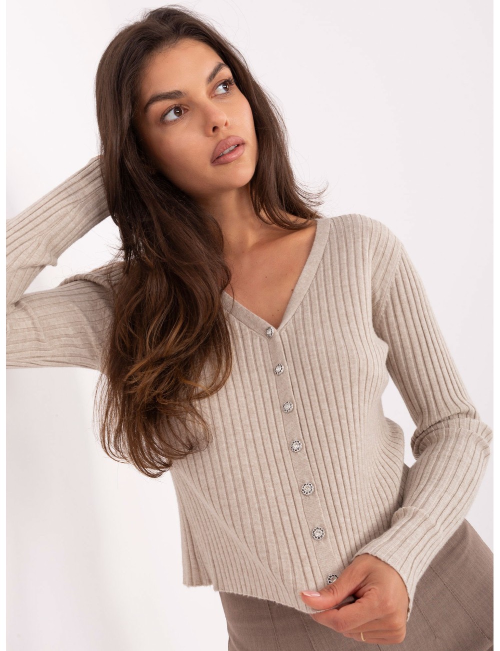 Sweter-PM-SW-R1639.27-bordowy