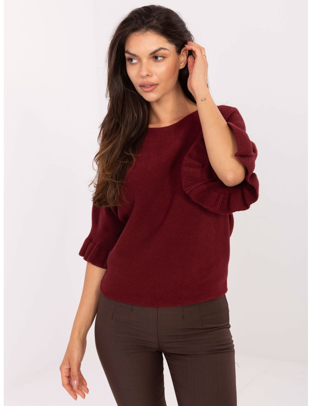 Sweter-IT-SW-99244.65-ciemny różowy