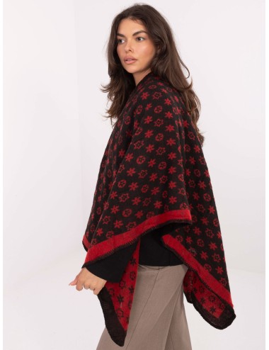 Poncho-AT-PN-7661.89-szaro-różowy