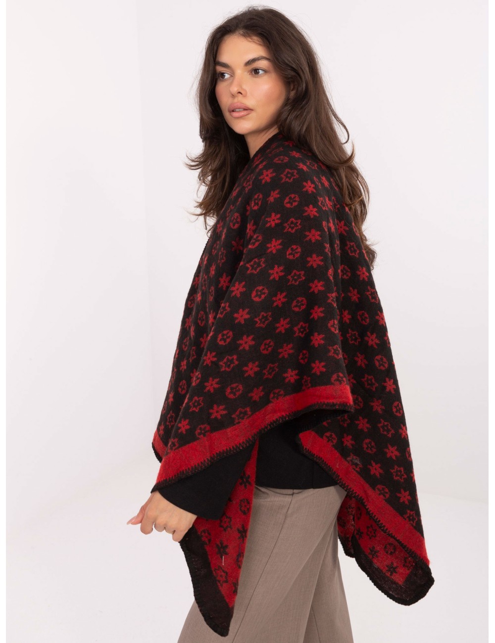 Poncho-AT-PN-7661.89-szaro-różowy