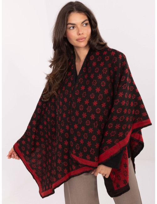Poncho-AT-PN-7661.89-szaro-różowy