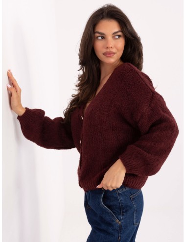 Sweter-MI-SW-0309.89-ciemny brązowy