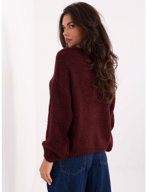 Sweter-MI-SW-0309.89-ciemny brązowy