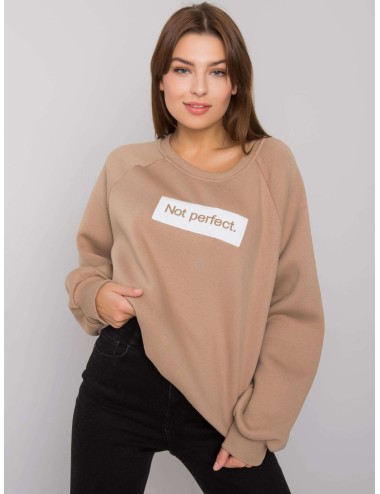 Jasnobeżowa bawełniana bluza bez kaptura
