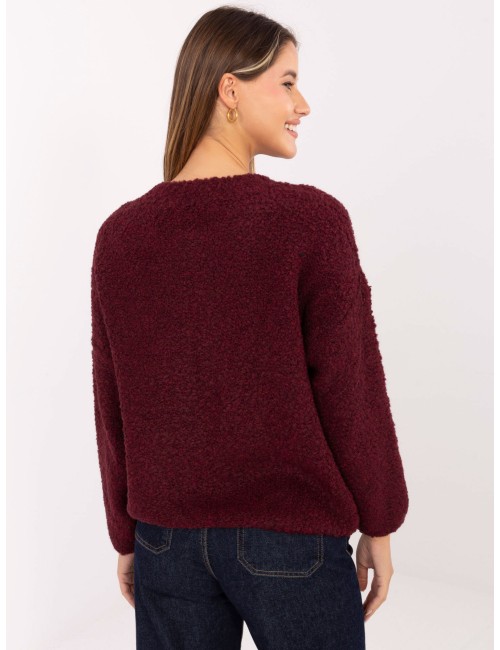 Sweter-MI-SW-3WB219.21-ciemny brązowy