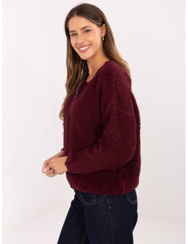 Sweter-MI-SW-3WB219.21-ciemny brązowy