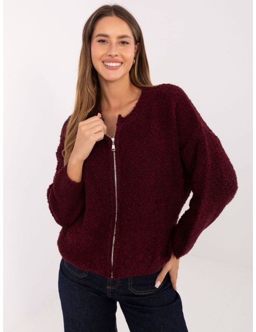 Sweter-MI-SW-3WB219.21-ciemny brązowy
