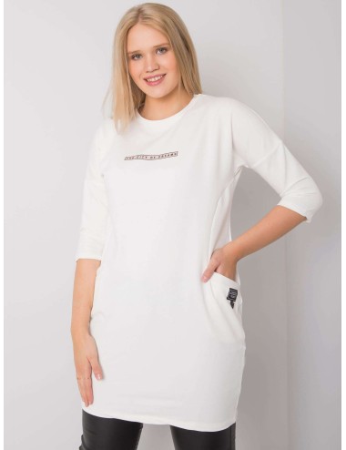 Brudnoróżowa bawełniana sukienka plus size