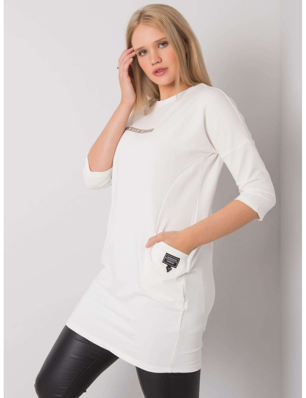 Brudnoróżowa bawełniana sukienka plus size