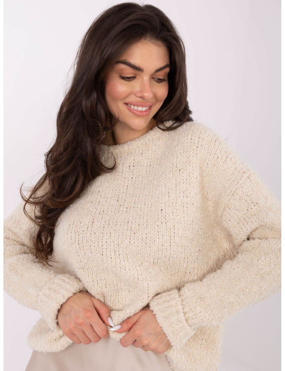 Sweter-MI-SW-WK32601.19-ciemny szary