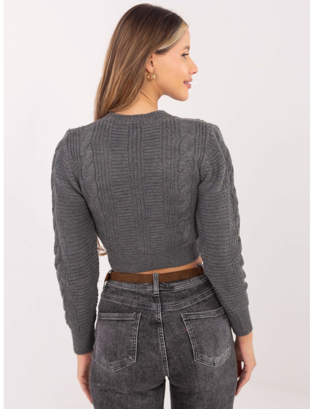 RUE PARIS Różowy sweter rozpinany