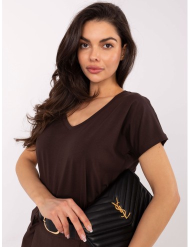 T-shirt-RV-TS-4832.47P-ciemny brązowy