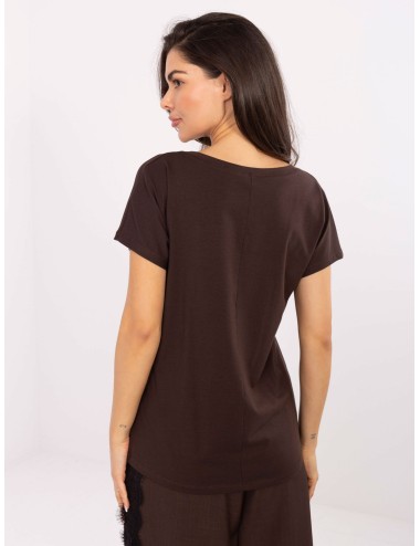 T-shirt-RV-TS-4832.47P-ciemny brązowy